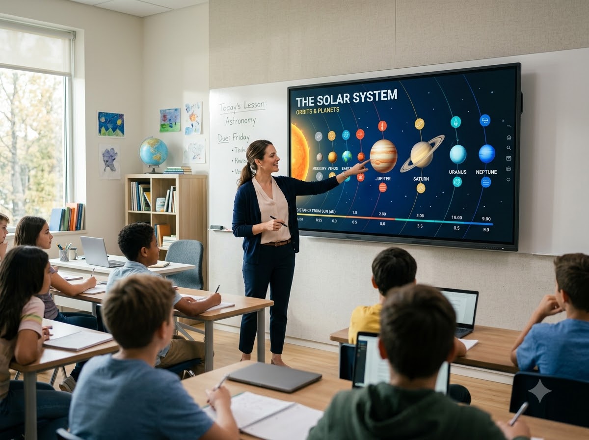 An interactive smart LED panel for classrooms